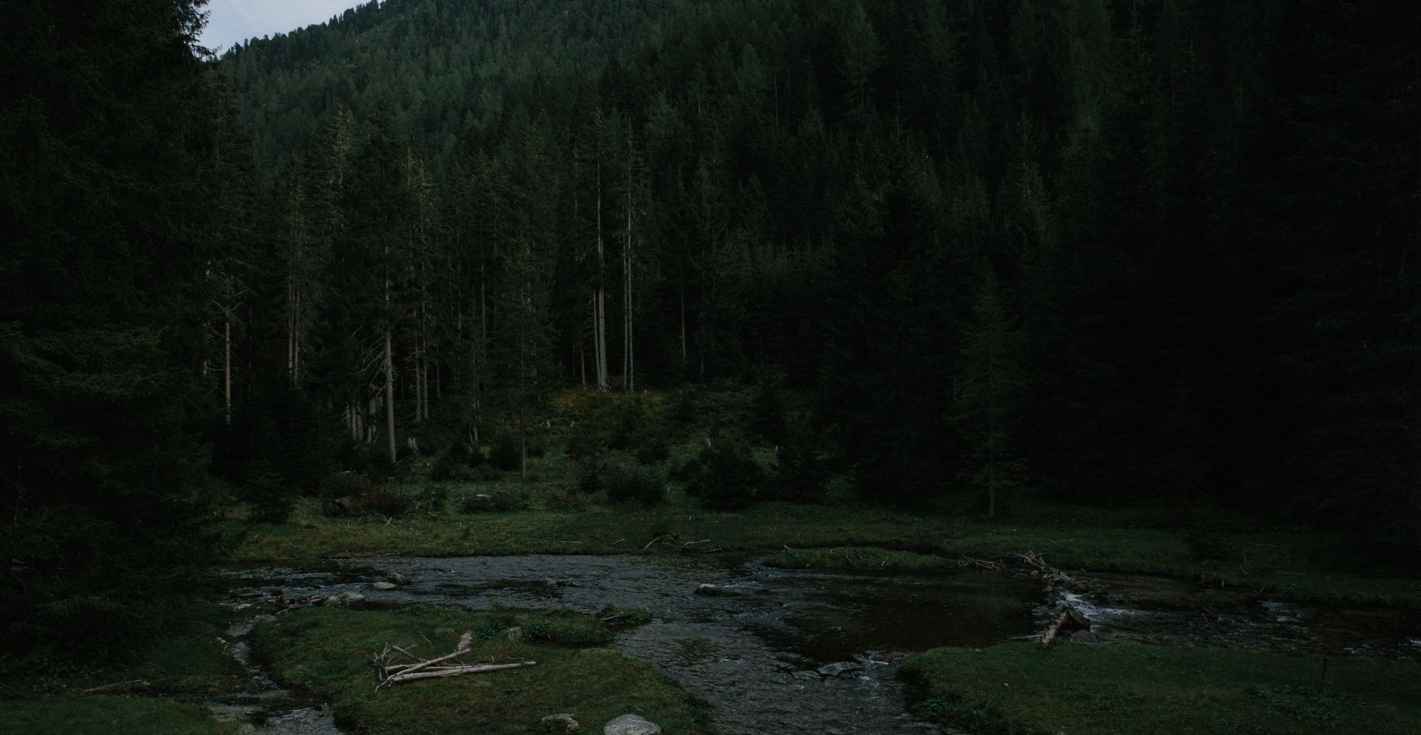 The valley and the river at dusk